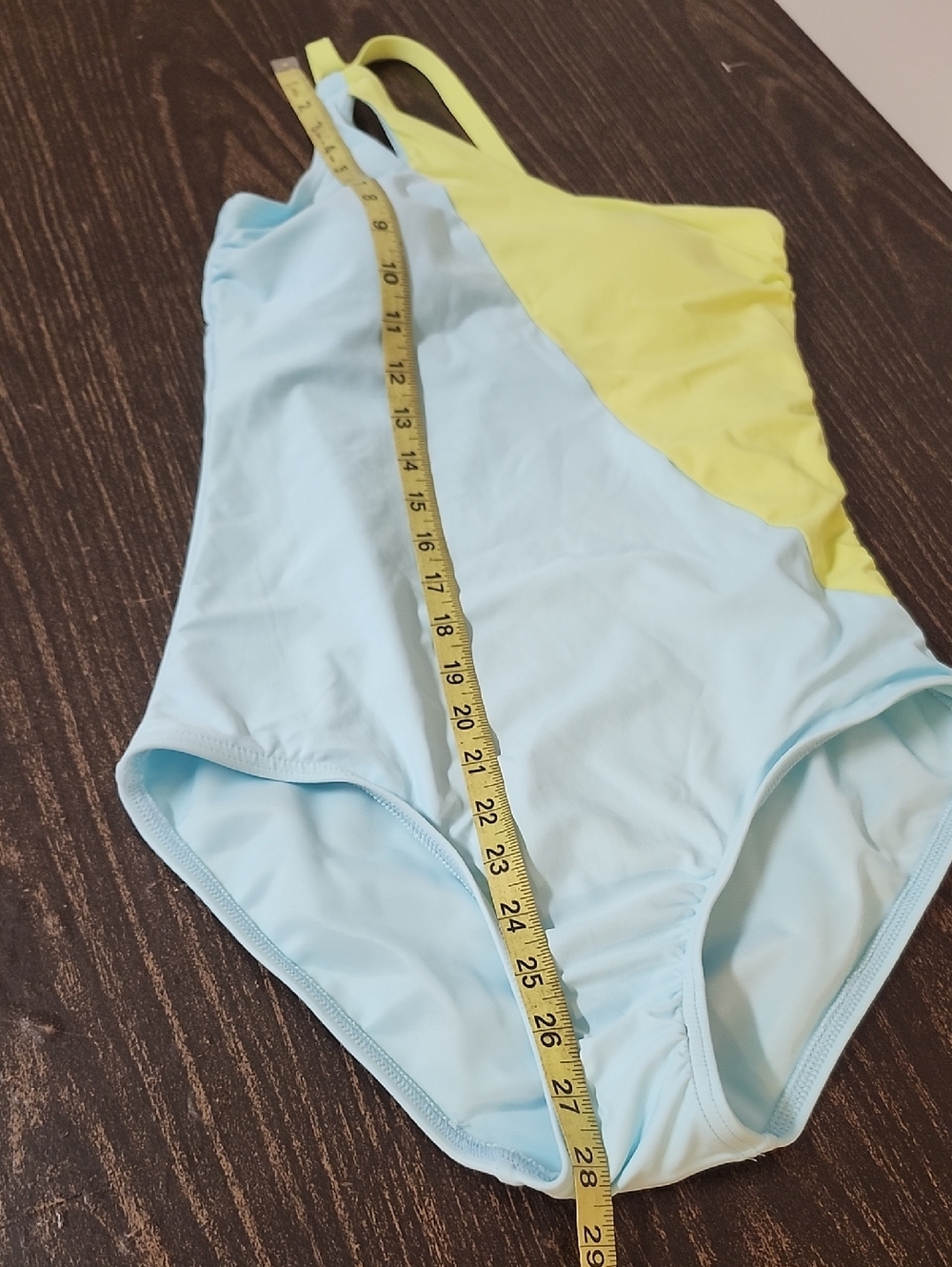 Lands End one shoulder Size 8 swimsuit Colorblock One Piece - Picture 8 of 8